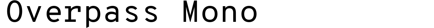 Overpass Mono Font preview