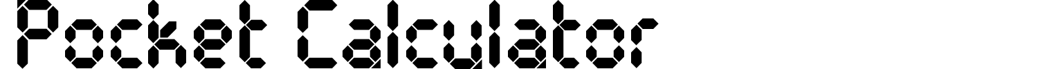 Pocket Calculator Font preview