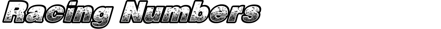 Racing Numbers Font preview