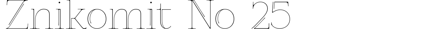 Znikomit No 25 Font preview